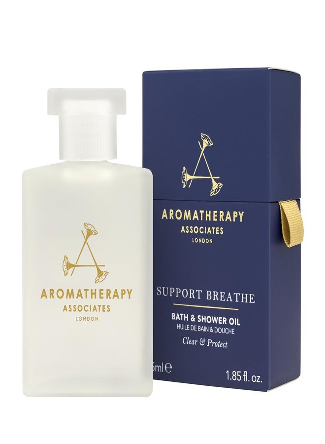 Aromatherapy Associates Support Breathe Bath and Shower Oil, Natural Body Oil to Clear Mind, Body and Spirit, Hydrating Body Oil Made with 3 Essential Oils (1.86 oz) - Image 1